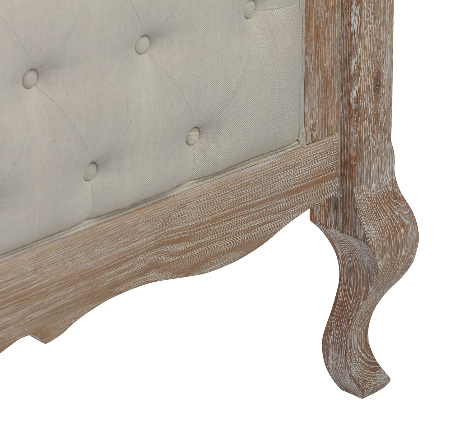 FABIAN Queen European Oak & Upholstered Bed