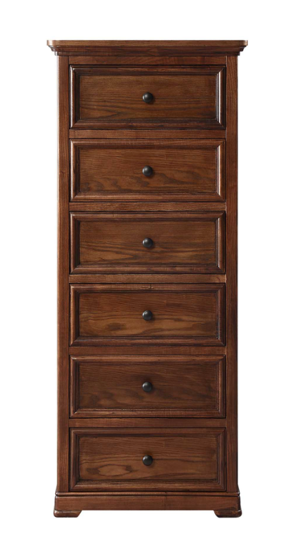 ASHLEIGH Narrow Chest Traditional Style Ash Wood Walnut Finish