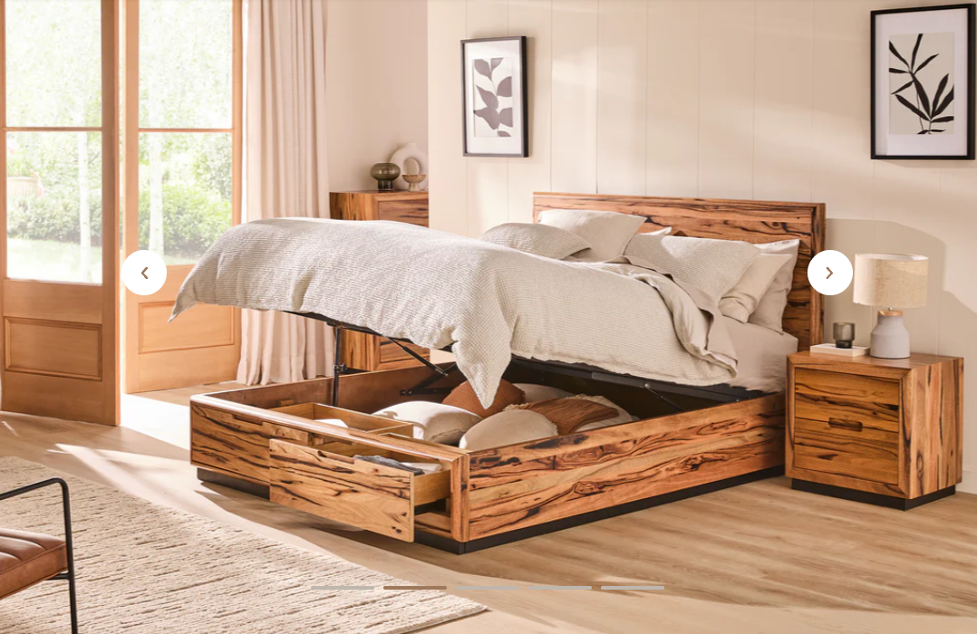 Kimberley King Storage Bed Marri Timber