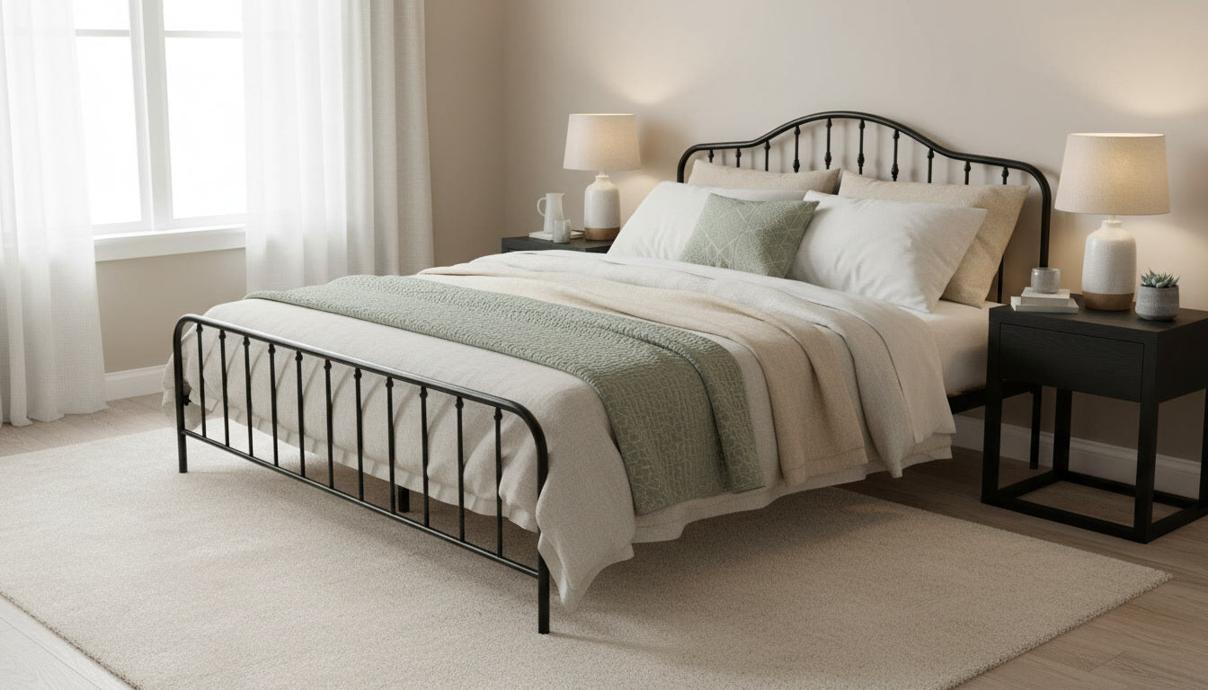 Shandwick Double Bed - Black Metal