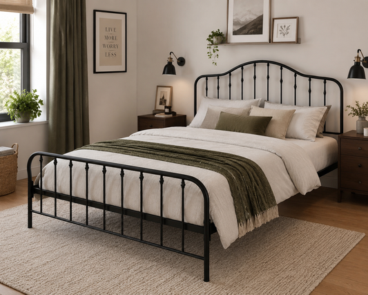 Shandwick Double Bed - Black Metal