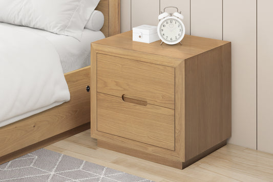 Melody Oak 2 Drawer Bedside Table