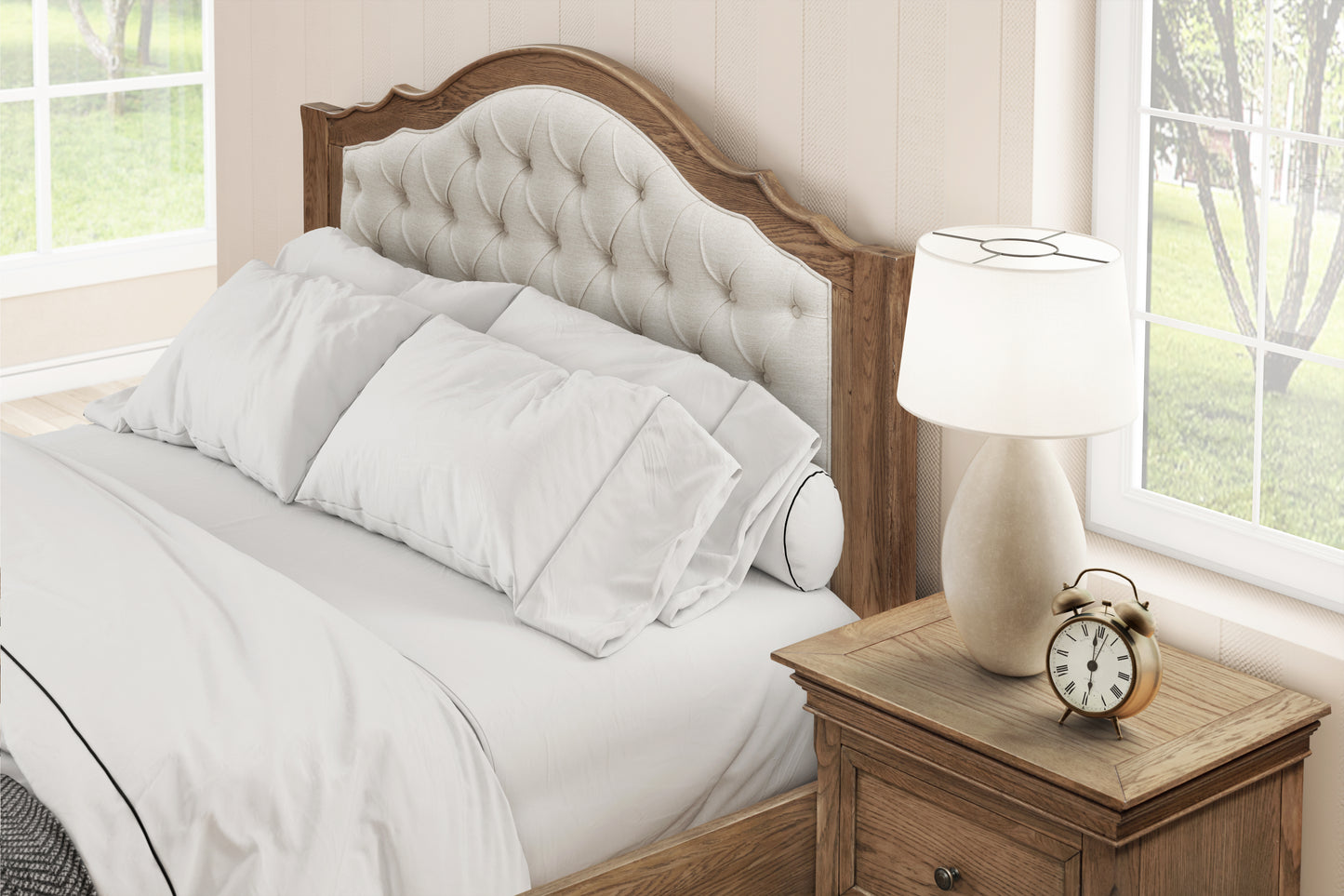 Dorset Ornate Oak King Bed with Gas Lift Storage