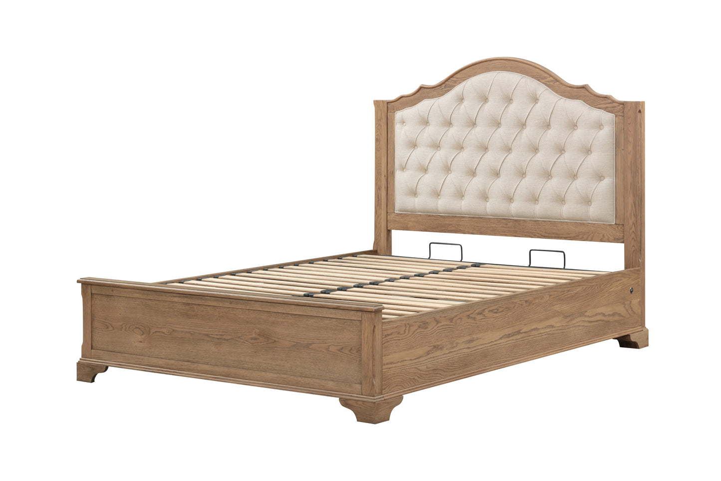 Dorset Ornate Oak King Bed with Gas Lift Storage