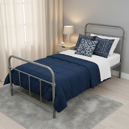 Wallace King Single Bed - Grey Metal