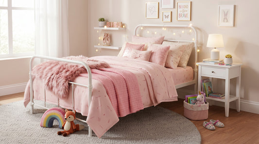 Wallace King Single Bed - White Metal