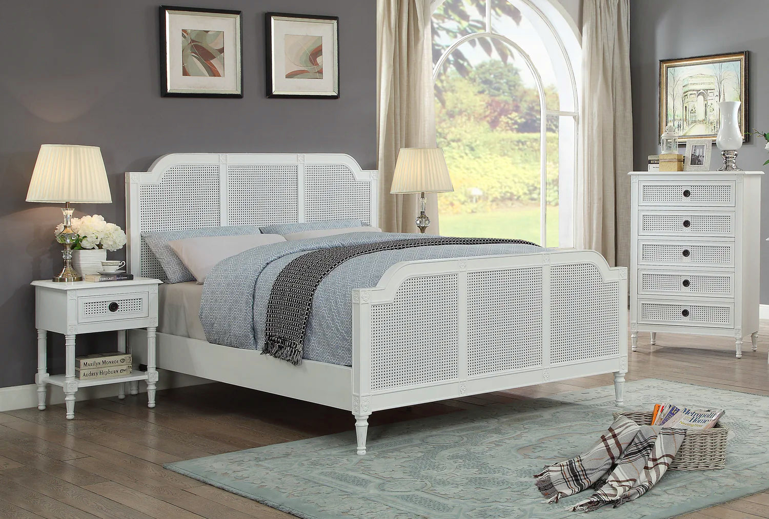 PALOMA King Bed French Style White