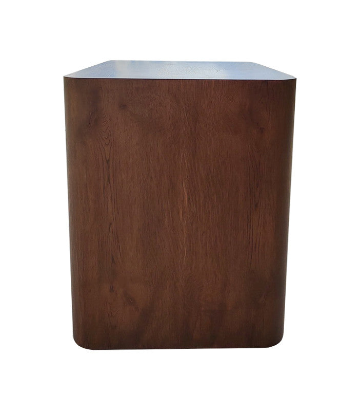 BOWER Curved Oak Tallboy 5 Drawers Aged Oak finish