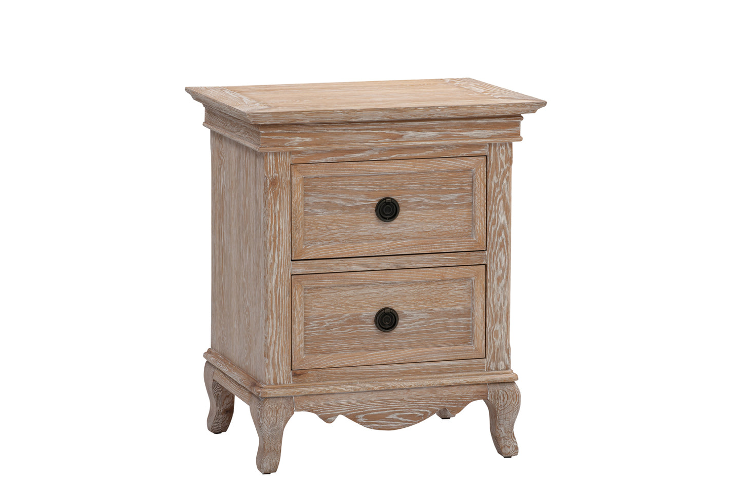 Fabian 2 Drawer Bedside Table European White Oak