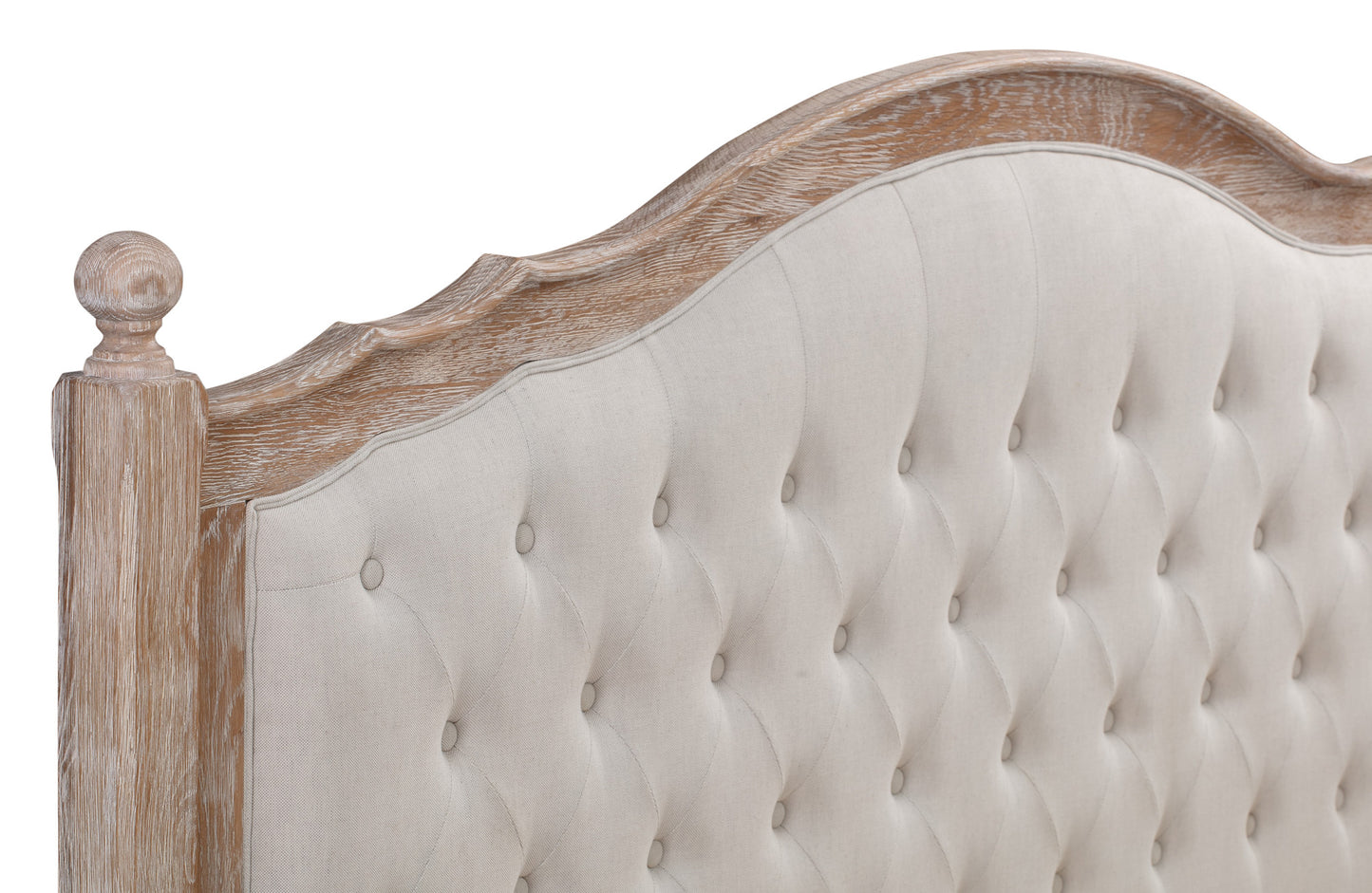 FABIAN King European Oak & Upholstered Bed