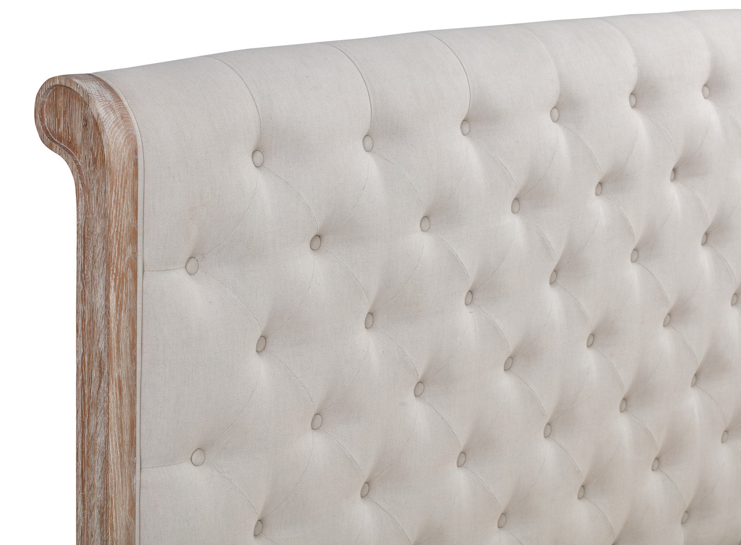 FLEUR Queen European White Oak & Upholstered Bed HMF