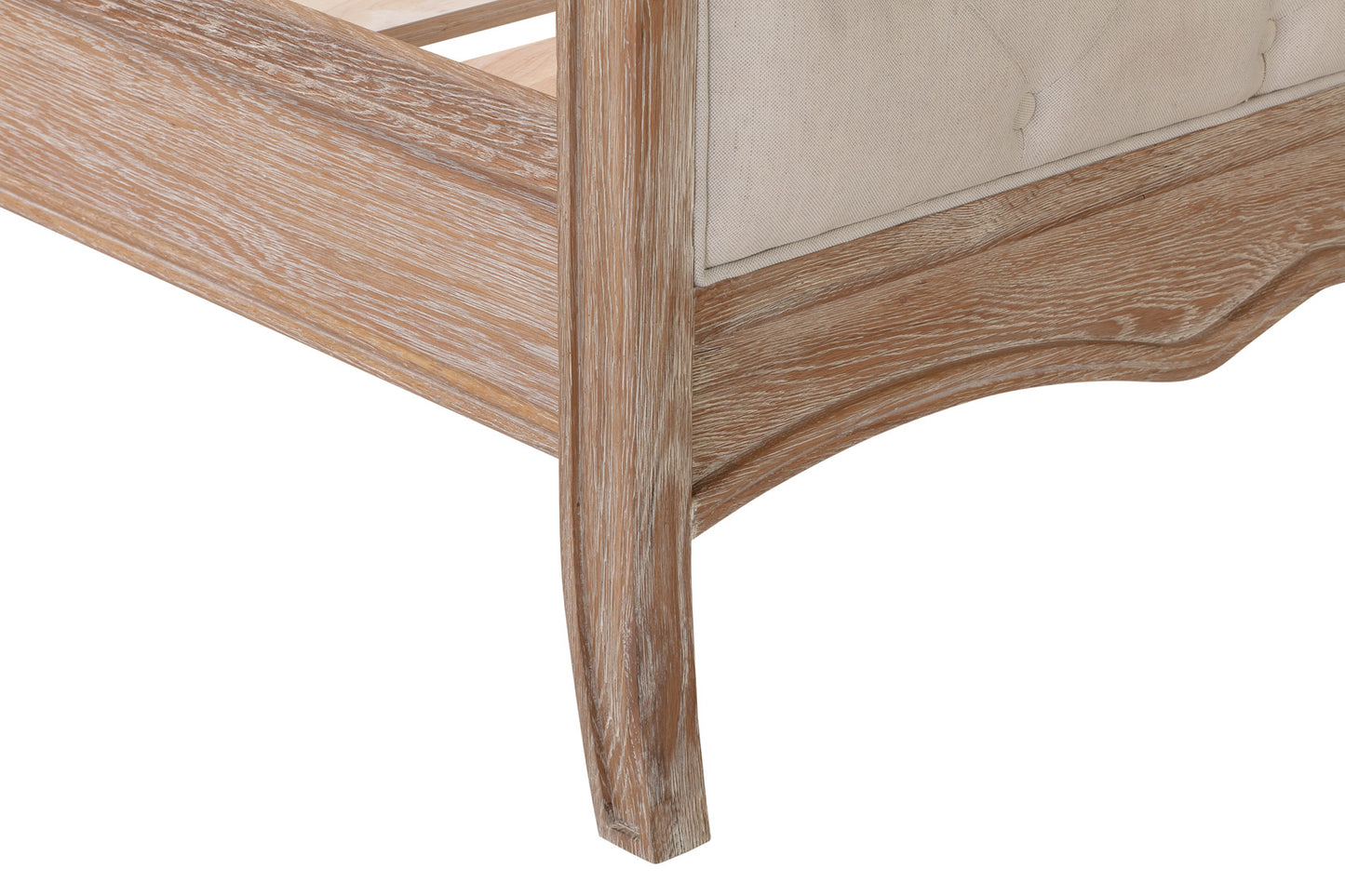 FLEUR Queen European White Oak & Upholstered Bed HMF