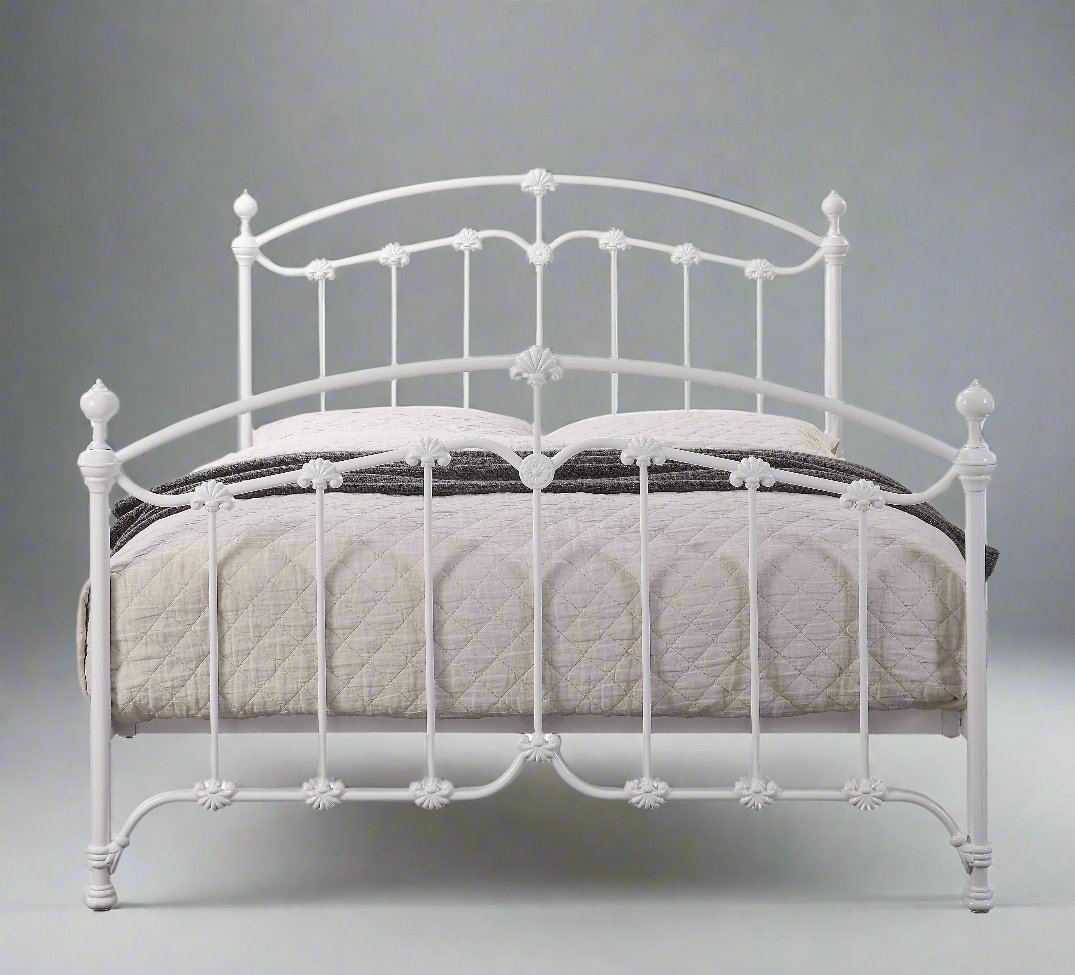 KATRINA WHITE SINGLE Size Cast and Wrought Iron Bed