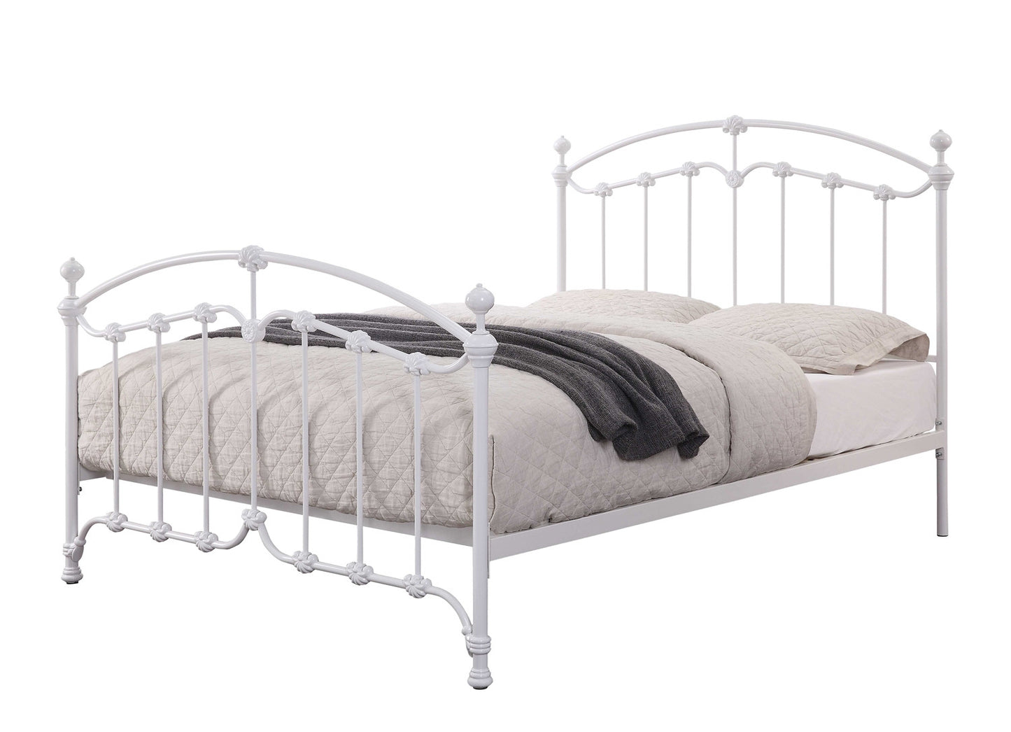 KATRINA WHITE SINGLE Size Cast and Wrought Iron Bed