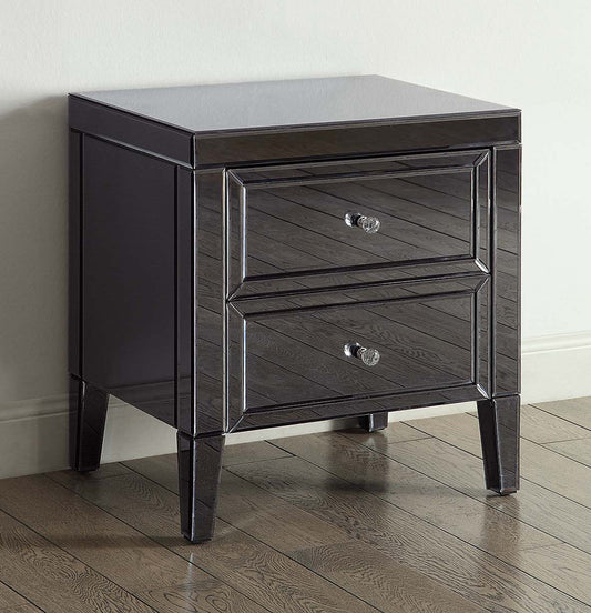 MAISON SMOKE Mirror 2 Drawer Bedside Table