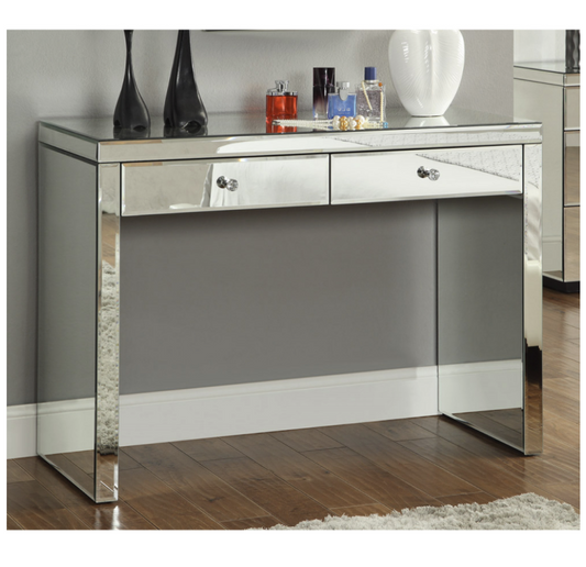 Rio Crystal Mirrored Dressing Table/Console 2 Drawer