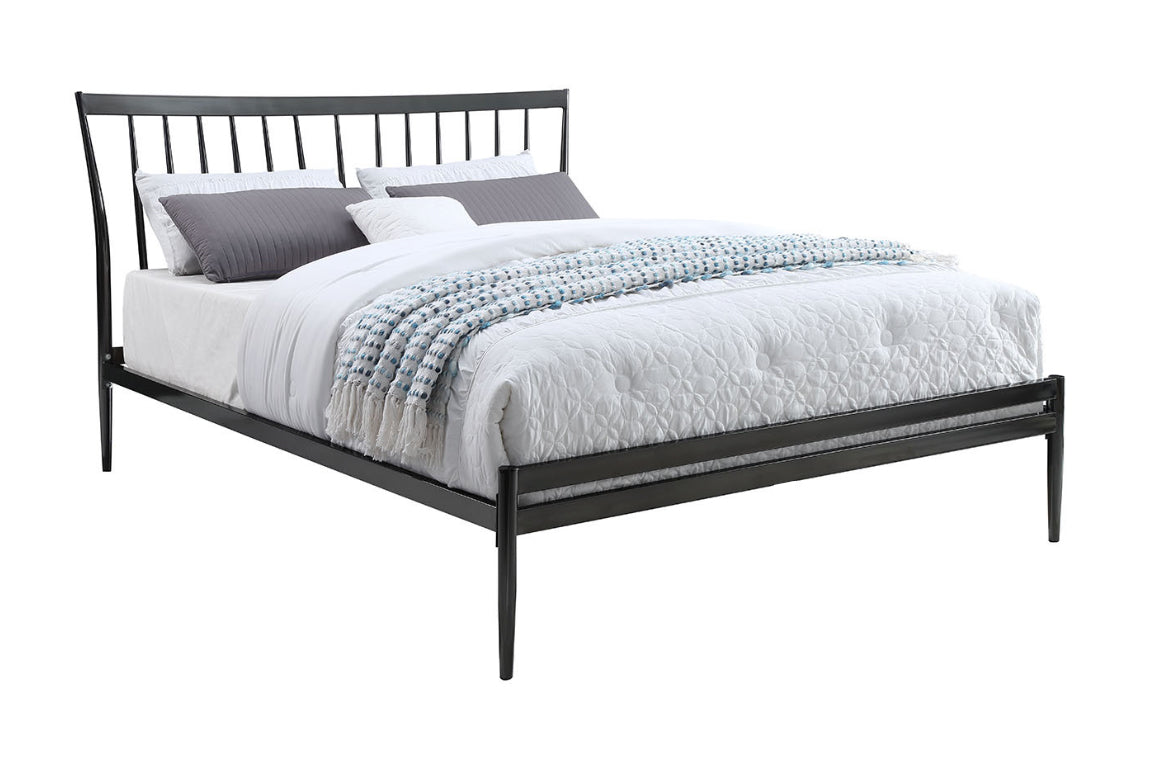 Belmont KING Bed Black Nickel Plated Curved Headboard