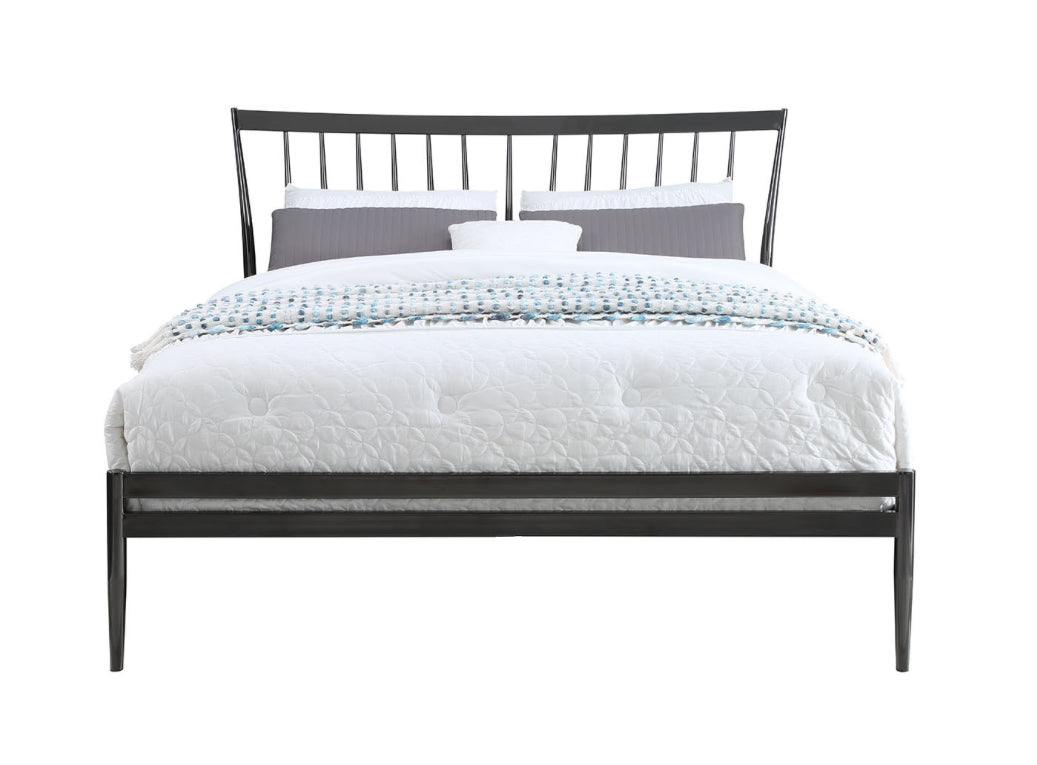 Belmont KING Bed Black Nickel Plated Curved Headboard