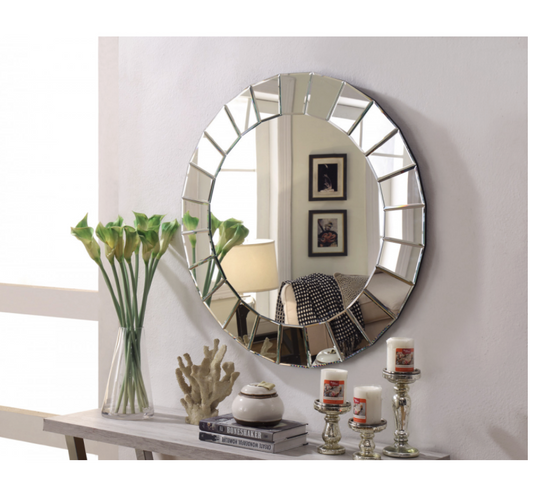 LEONIDAS Wall Mirror Round Shape with decorative edges 90cm Diameter