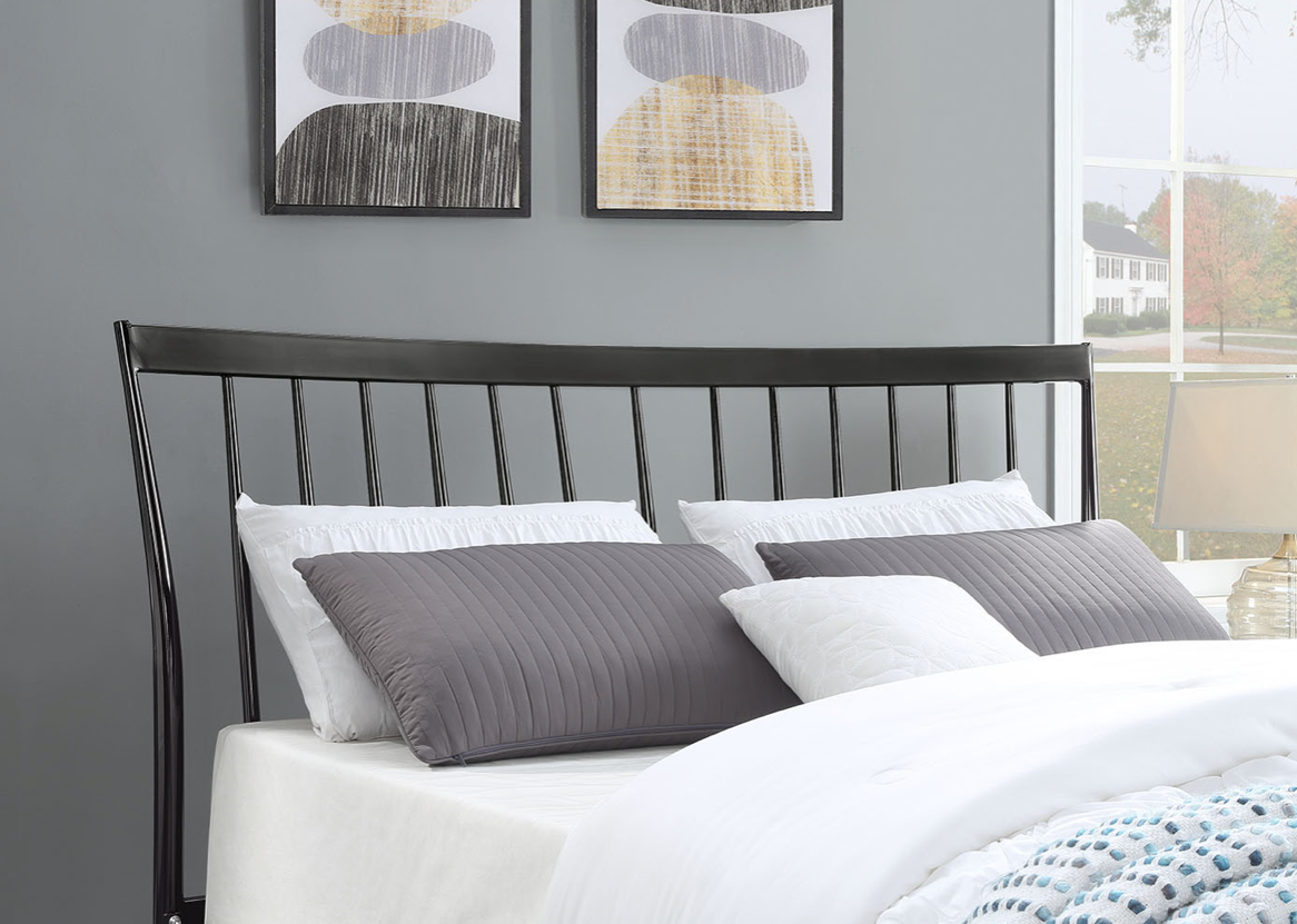 Belmont KING Bed Black Nickel Plated Curved Headboard
