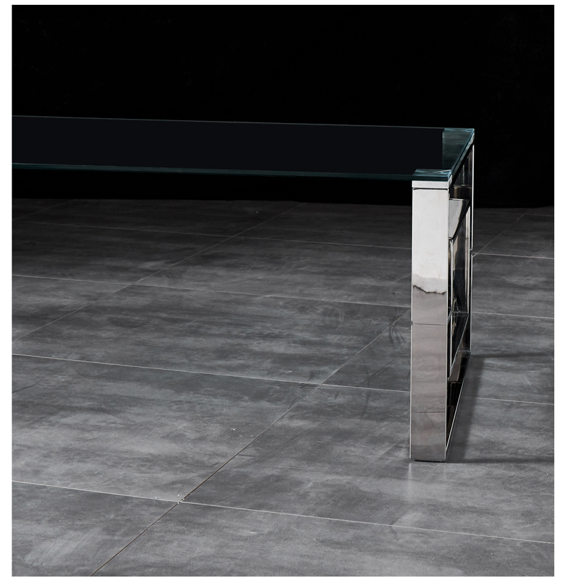 DALTON Coffee Table Stainless Steel and Tempered Glass