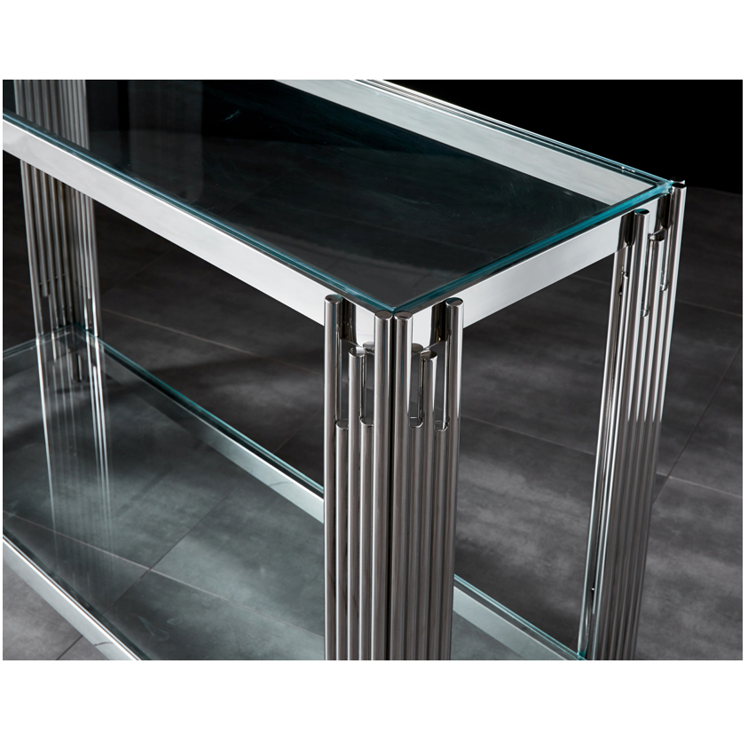 Zara Hallway Table Console Stainless Steel and Glass