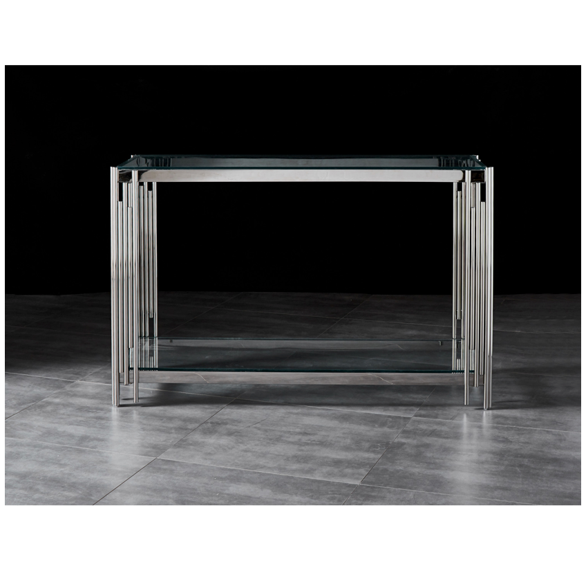 Zara Hallway Table Console Stainless Steel and Glass