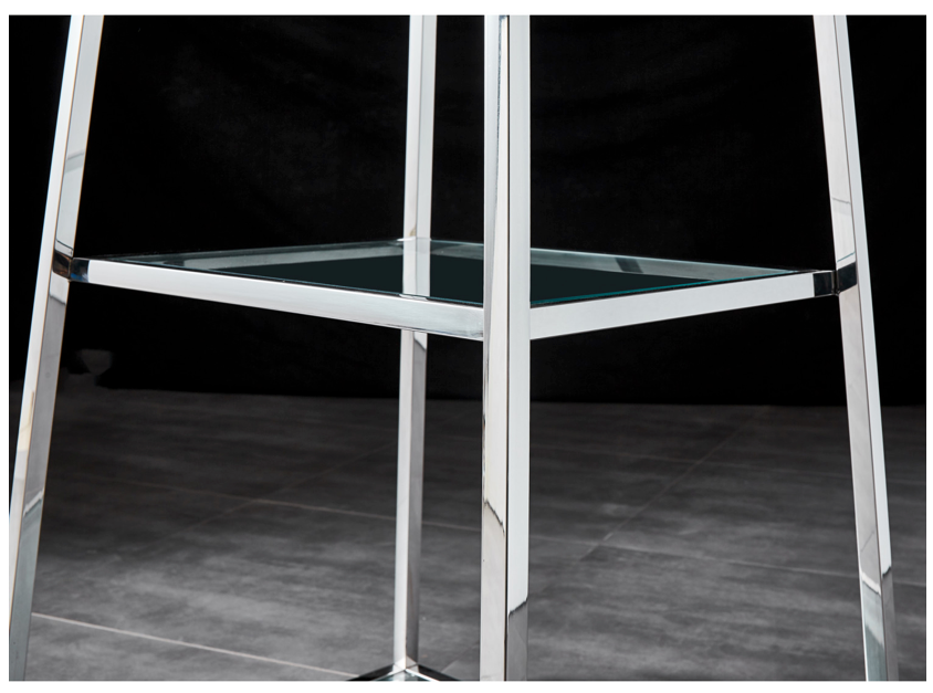 STAX Multiple Shelf Display Unit Stainless Steel Tempered Glass