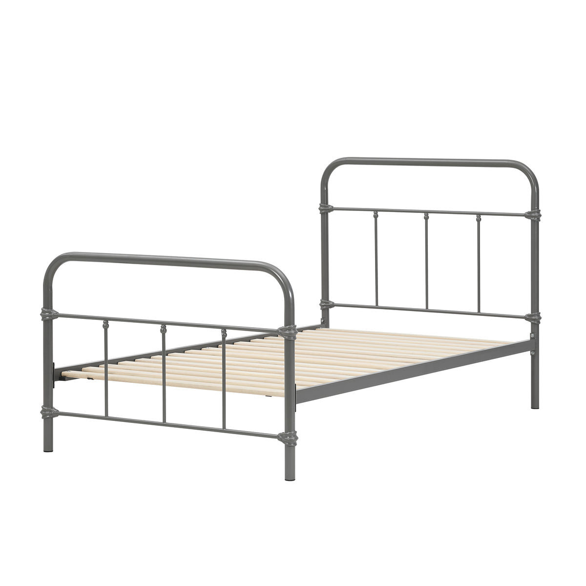 Wallace Single Bed - Grey Metal