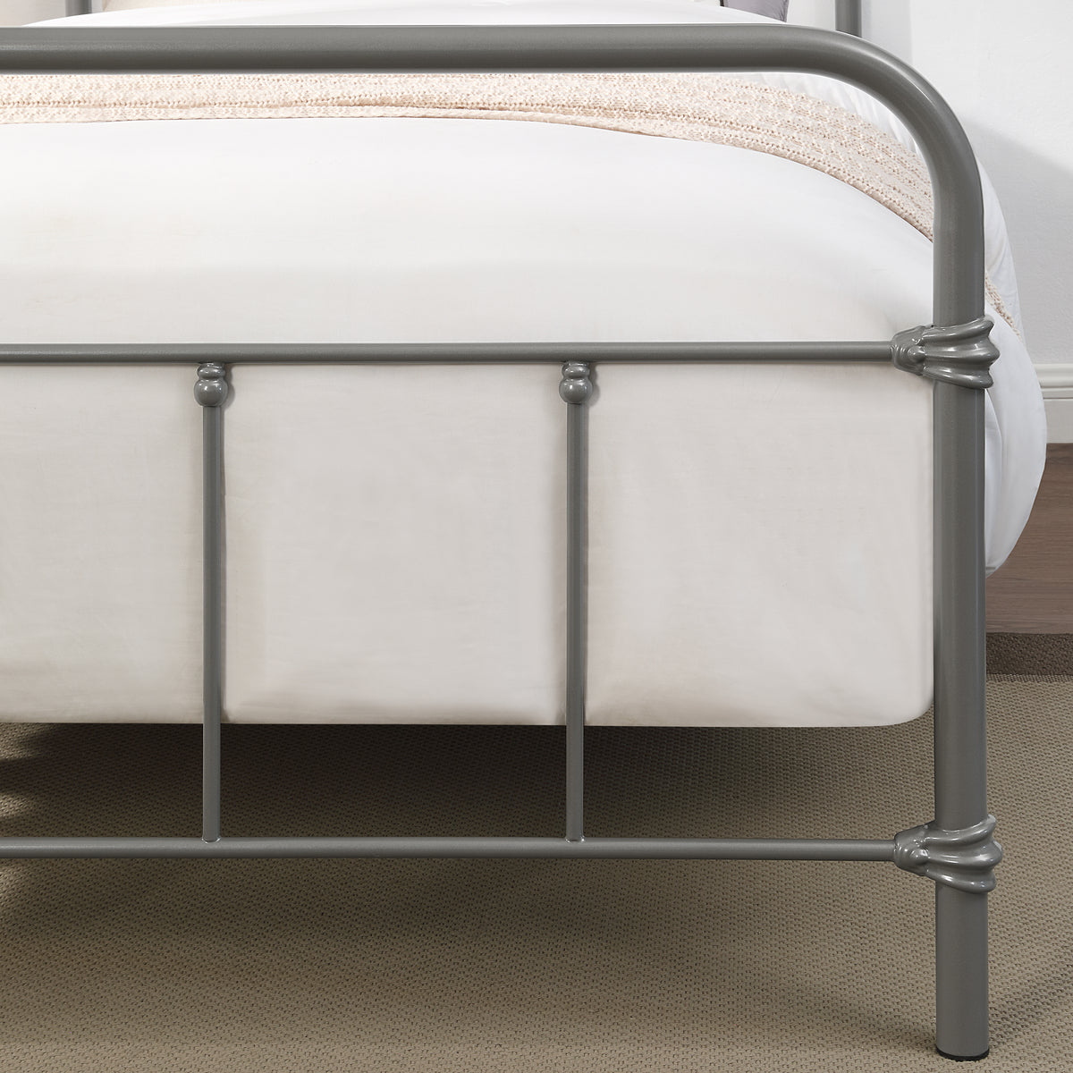 Wallace Single Bed - Grey Metal