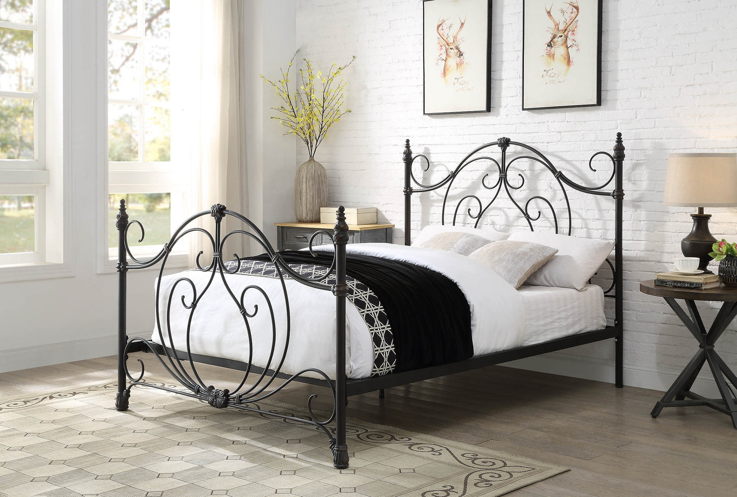 BOGART King Size Cast and Wrought Iron Bed
