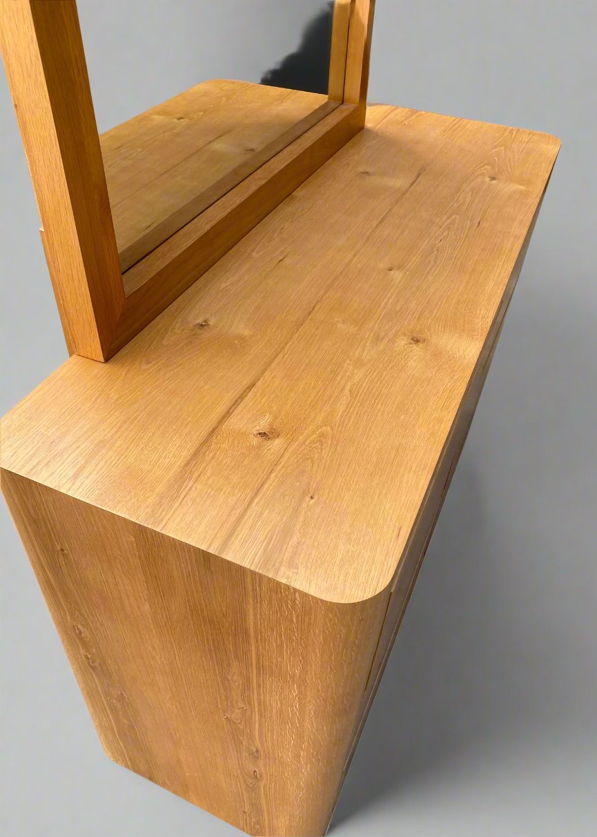 Bower Curved Oak 6 Drw Dresser - Natural