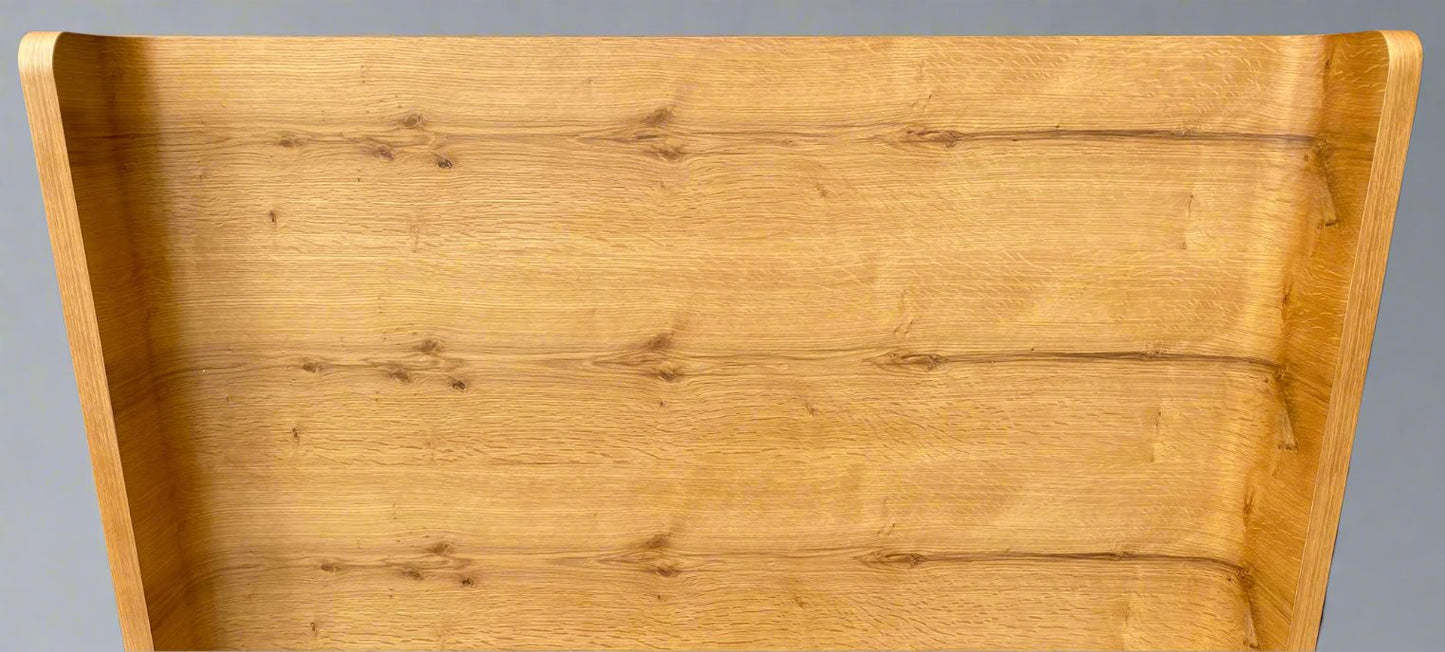 BOWER Curved Oak Queen Bed Natural Finish