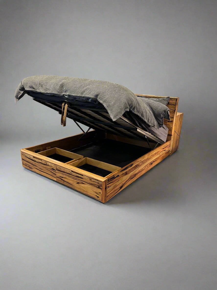 Kimberley King Storage Bed Marri Timber