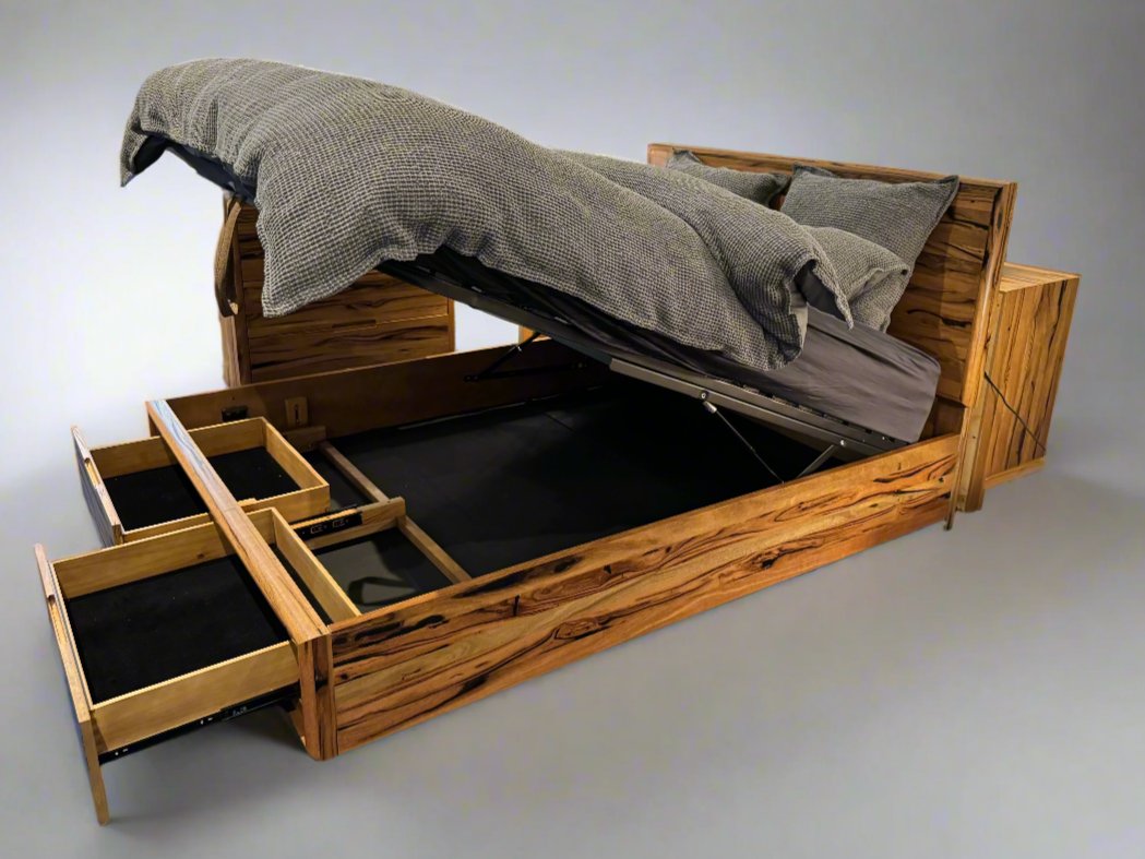 Kimberley King Storage Bed Marri Timber