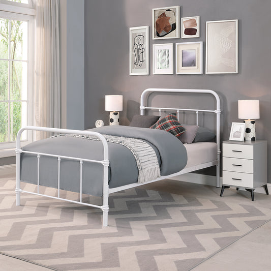 Wallace Single Bed - White Metal