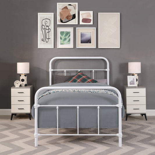 Wallace Single Bed - White Metal