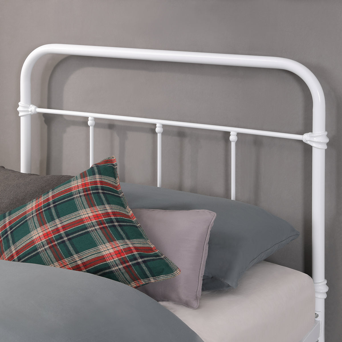Wallace Single Bed - White Metal