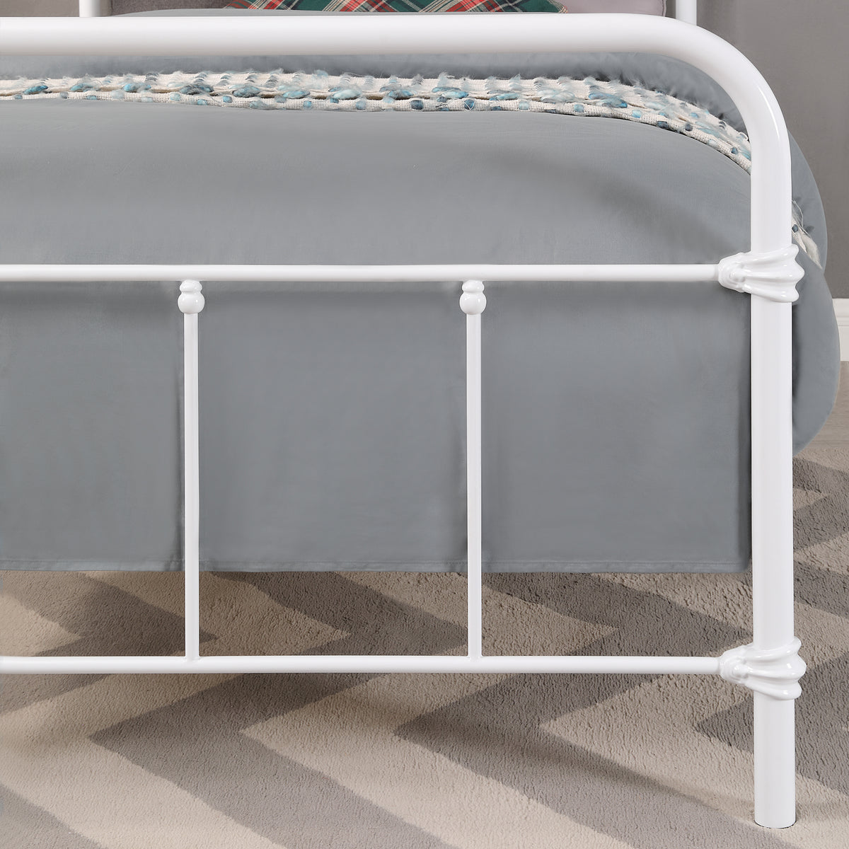 Wallace Single Bed - White Metal