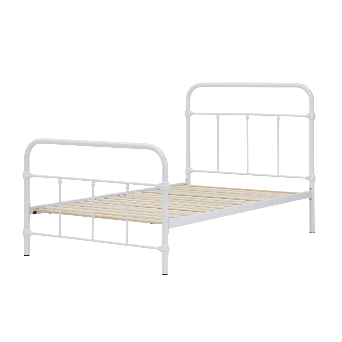 Wallace Single Bed - White Metal