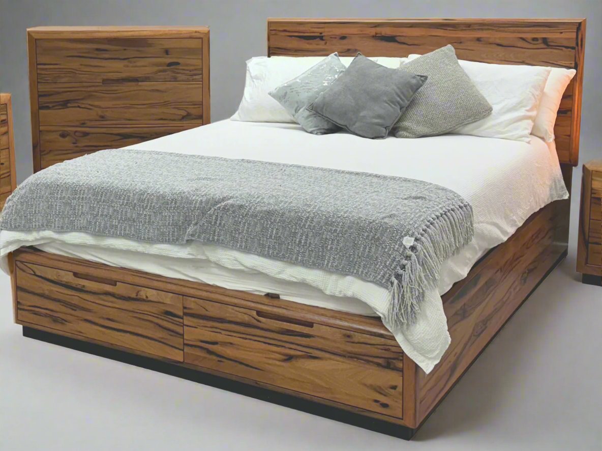 Kimberley King Storage Bed Marri Timber