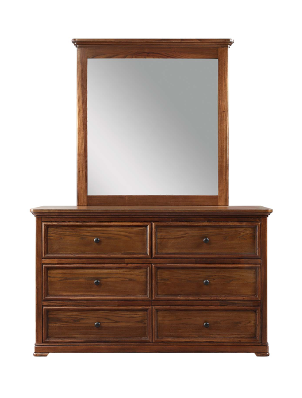 ASHLEIGH Dressing Table Traditional Style Ash Wood Walnut Finish