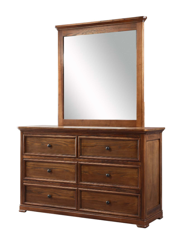 ASHLEIGH Dressing Table Traditional Style Ash Wood Walnut Finish