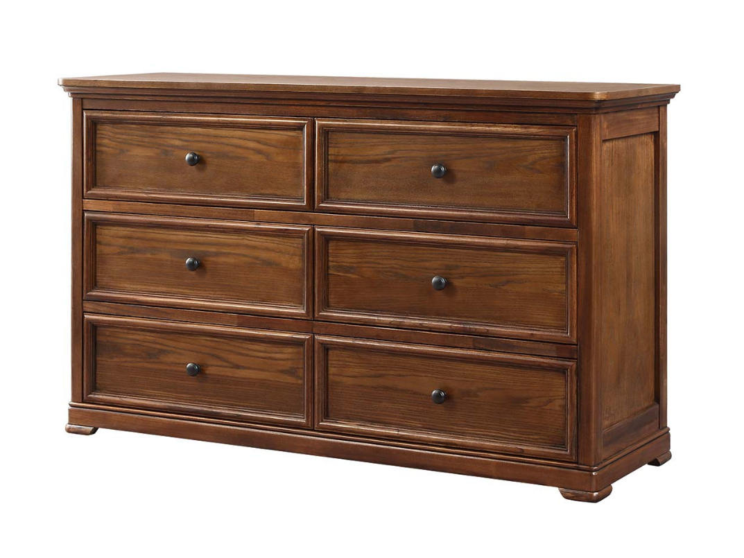 ASHLEIGH Dressing Table Traditional Style Ash Wood Walnut Finish