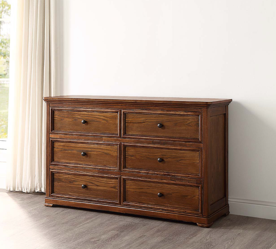 ASHLEIGH Dressing Table Traditional Style Ash Wood Walnut Finish