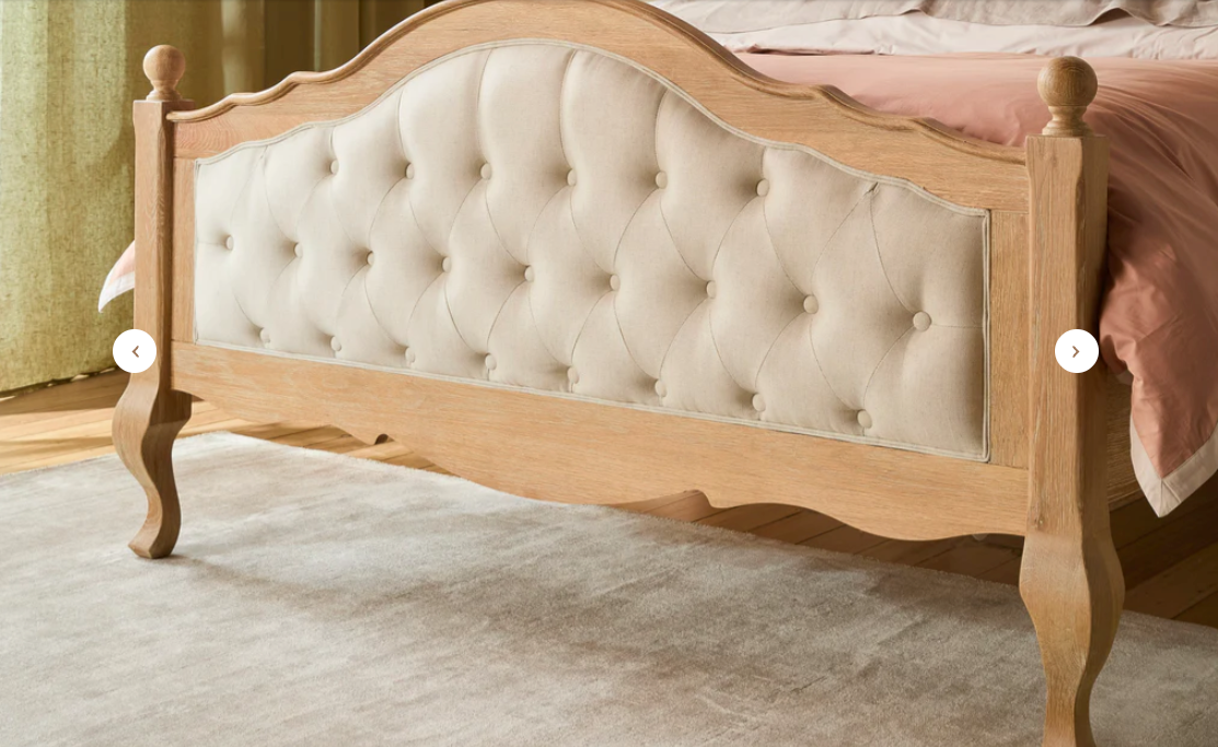 FABIAN Queen European Oak & Upholstered Bed