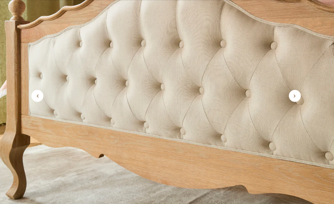 FABIAN King European Oak & Upholstered Bed