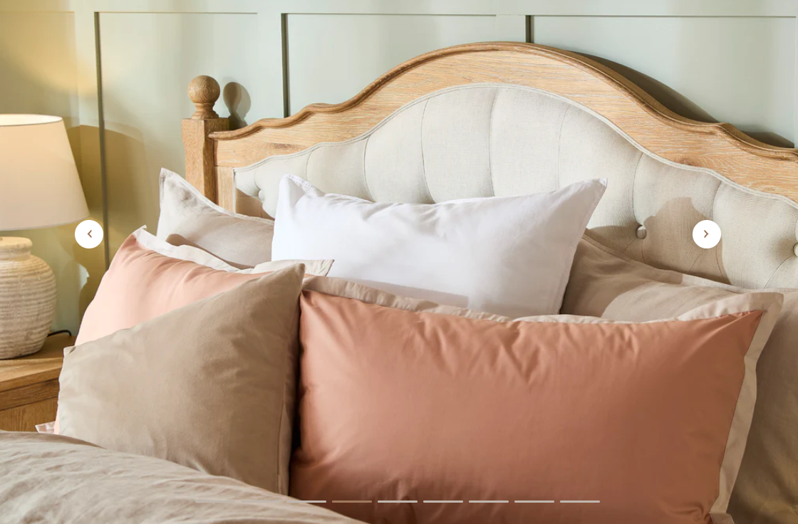 FABIAN King European White Oak & Upholstered Bed - LOW FOOT END