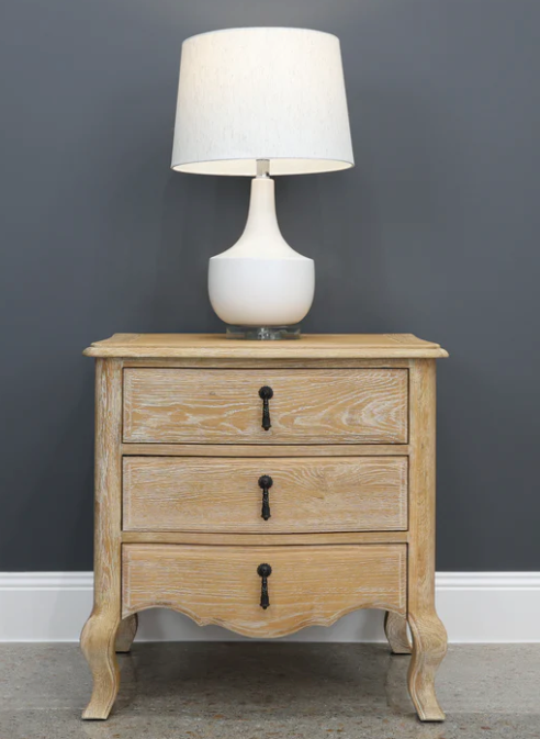 Mt Eden Bedside Table WHITE OAK