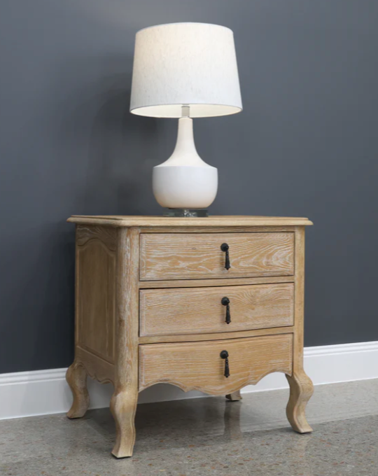Mt Eden Bedside Table WHITE OAK